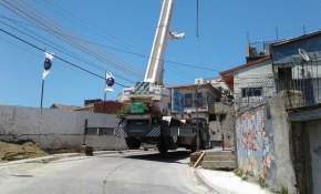 [FOTOS] Inmobiliaria cierra calles sin permisos y son multados en el cerro Las Monjas de Valparaíso